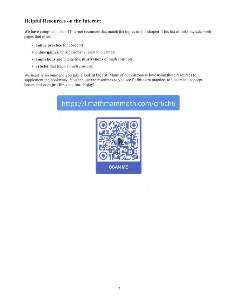 Math Mammoth Grade 6-B Worktext – Canadian Version