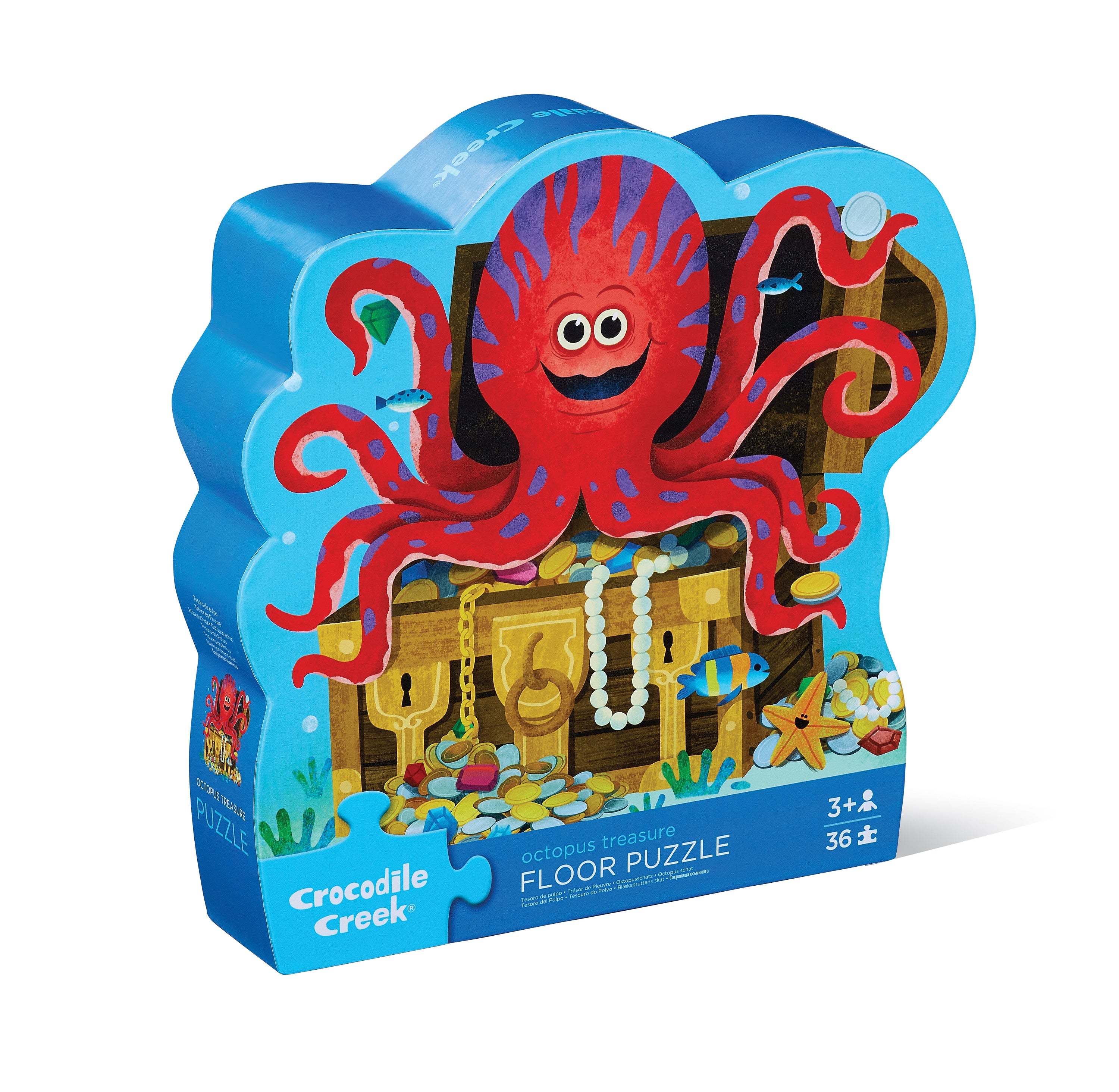 Crocodile Creek Octopus Treasure 36-Piece Shaped Box Puzzle