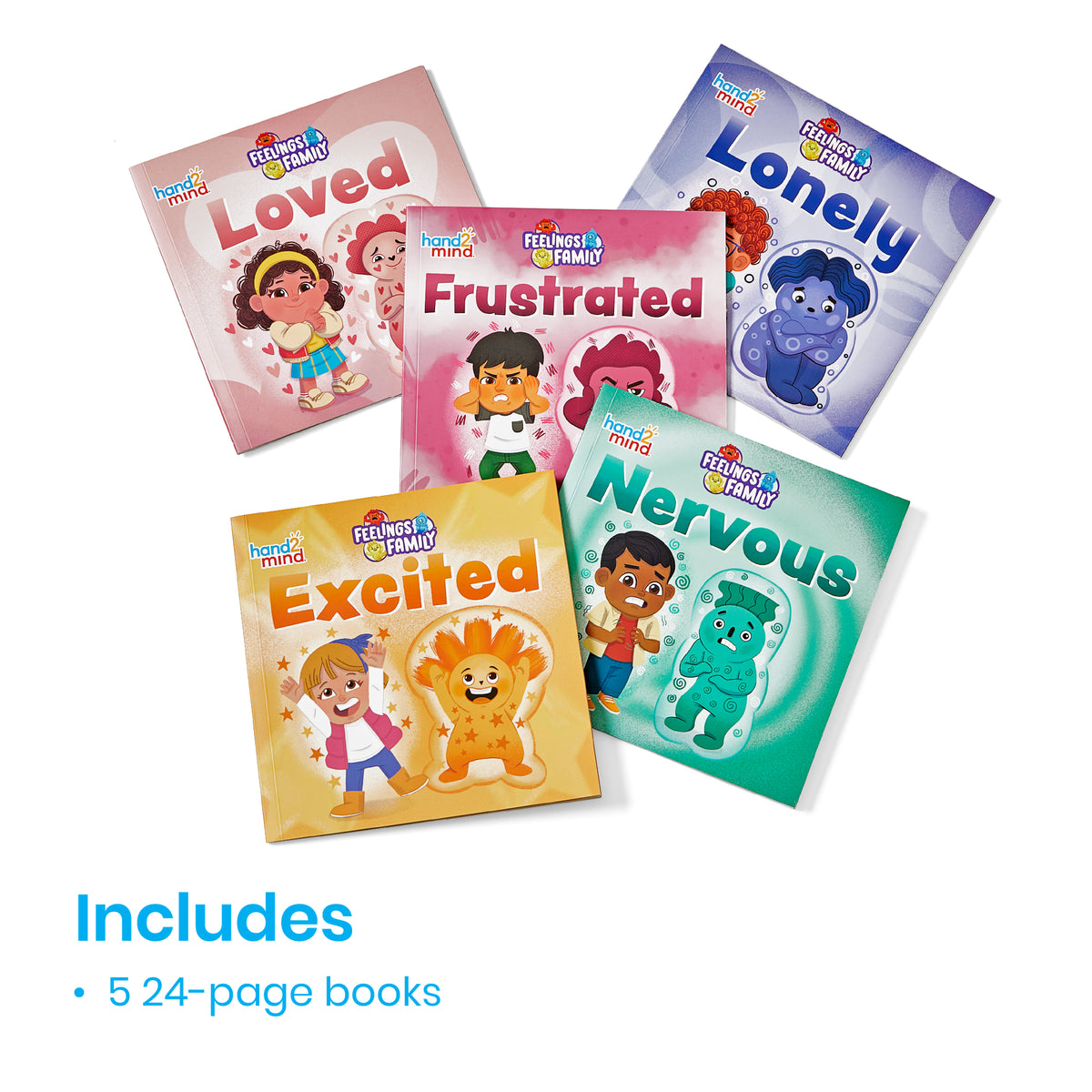 Hand 2 Mind Feelings Family Book Set - Loved, Excited, Frustrated, Nervous and Lonely