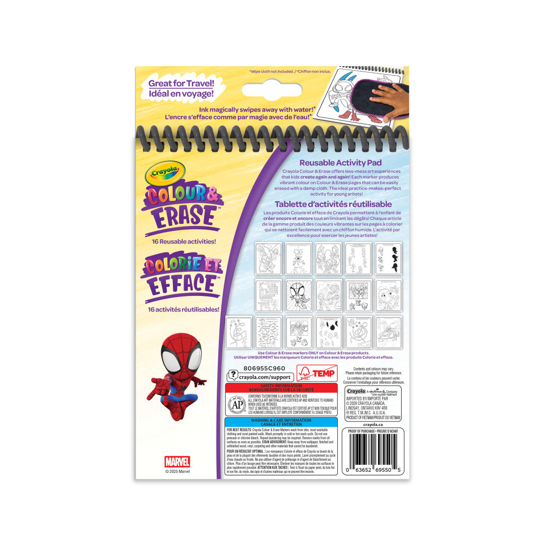 Crayola Spidey & His Amazing Friends Reusable Colouring Activity Pad – Mess-Free Kids Art