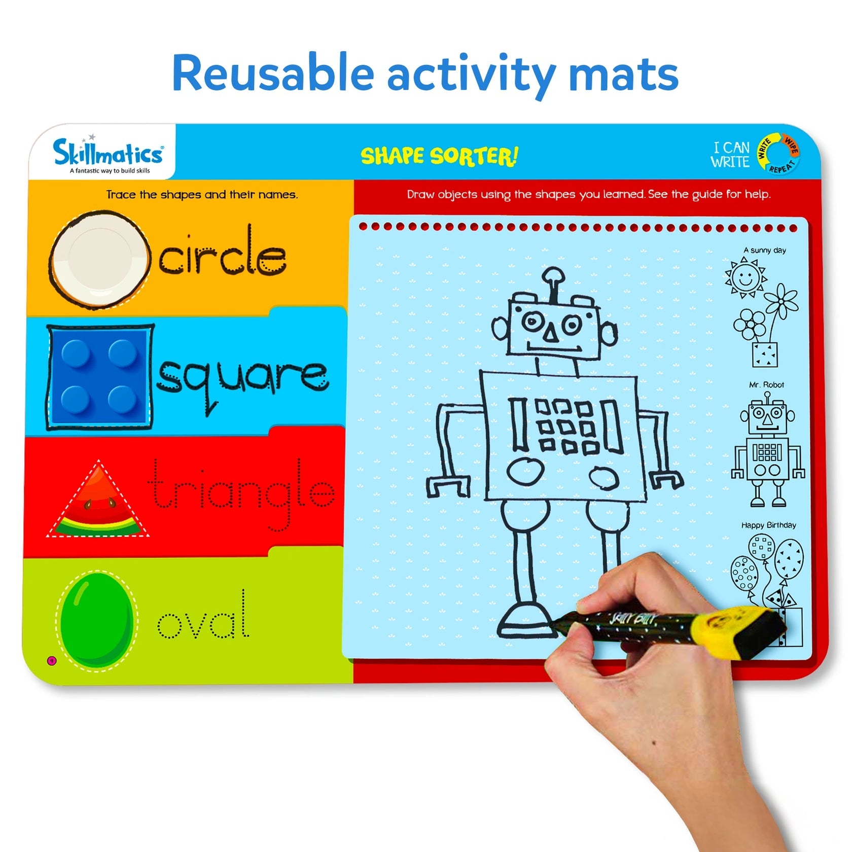 Skillmatics Write & Wipe: I Can Write – Reusable Educational Writing Activity