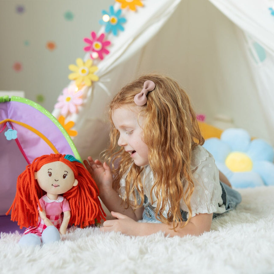 Manhattan Toy Groovy Girls Poppy Soft Doll – 13" Posable Fashion Doll with Stylable Red Hair & Magnetic Hands (Ages 3+)