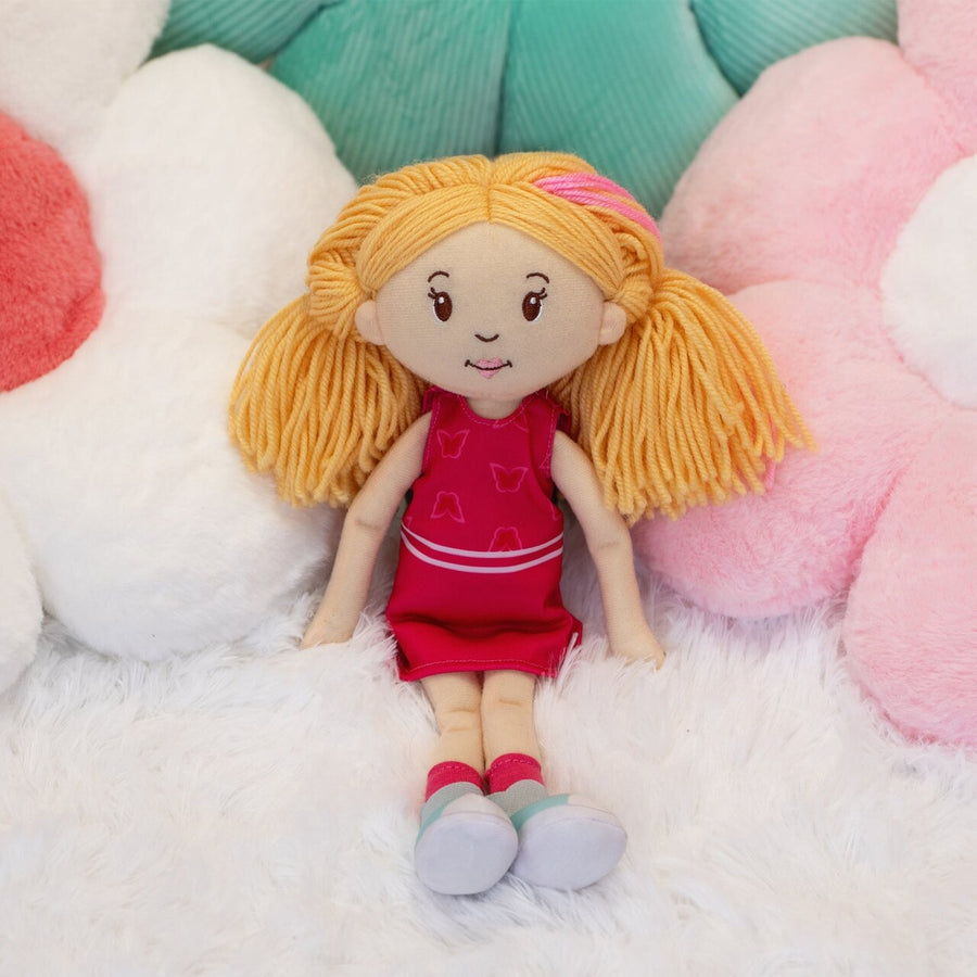 Manhattan Toy Groovy Girls Rose Soft Doll – 13" Posable Fashion Doll with Stylable Blonde Hair & Magnetic Hands (Ages 3+)