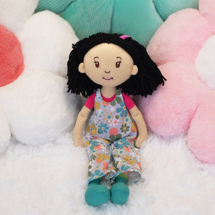Manhattan Toy Groovy Girls Daisy Soft Doll – 13" Posable Fashion Doll with Stylable Black Hair & Magnetic Hands (Ages 3+)
