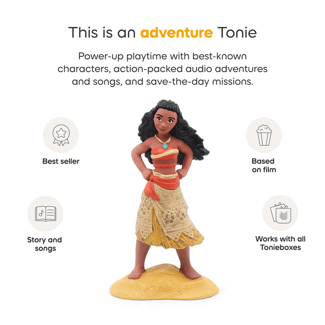 Tonies Disney Moana – Screen-Free Audio Tonie Figure with Stories & Songs for Kids (Ages 1+)
