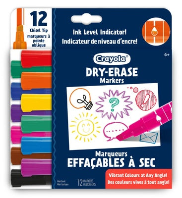 Crayola 12 Count Broad Line Dry Erase Markers – Washable Whiteboard Markers for Kids