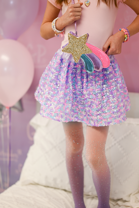 Great Pretenders Purple Party Sequins Skirt, Size 4-6