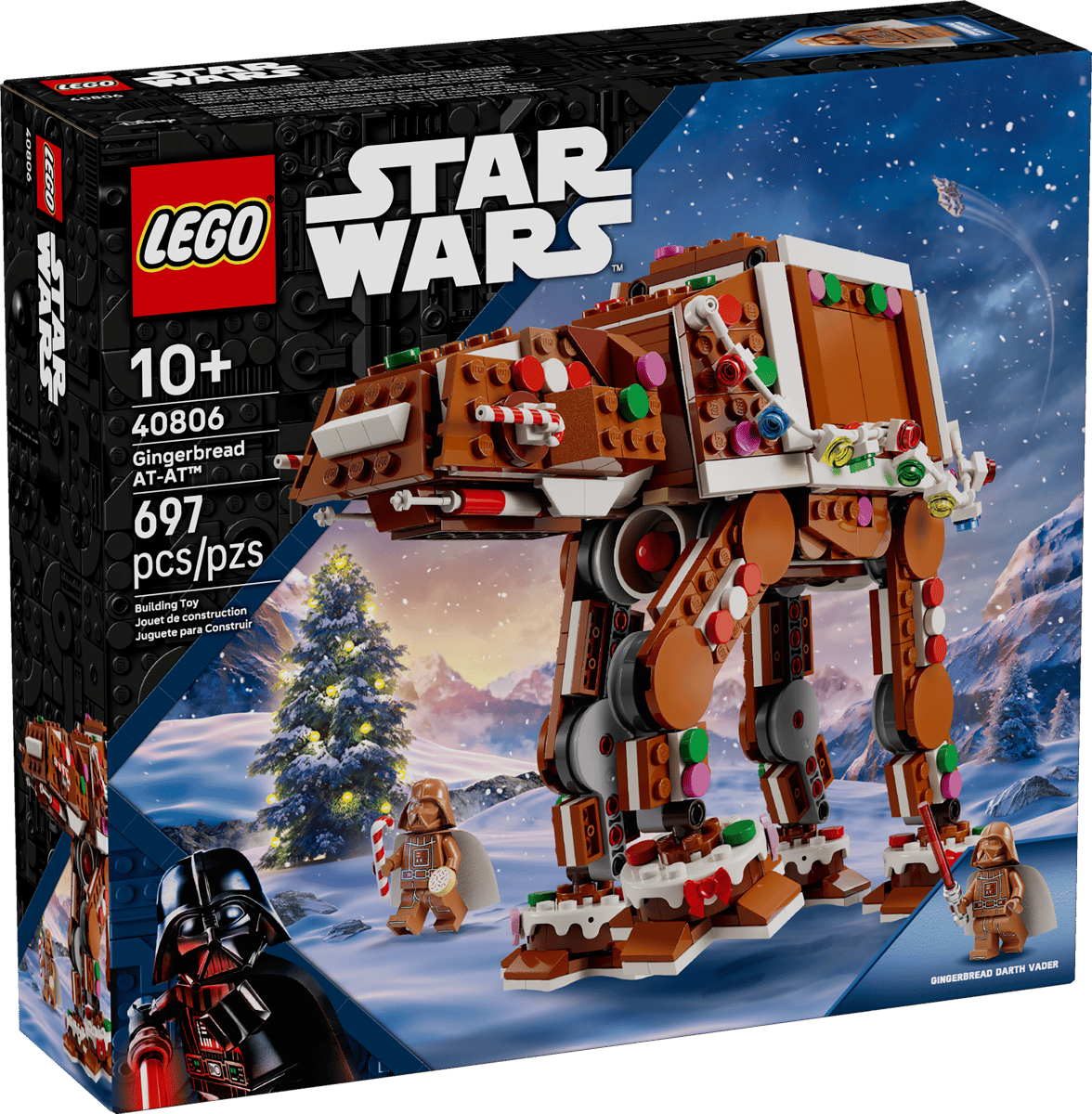 LEGO Gingerbread AT-AT Walker – Star Wars Holiday Building Set (Ages 10+, 557 Pieces) (40806)