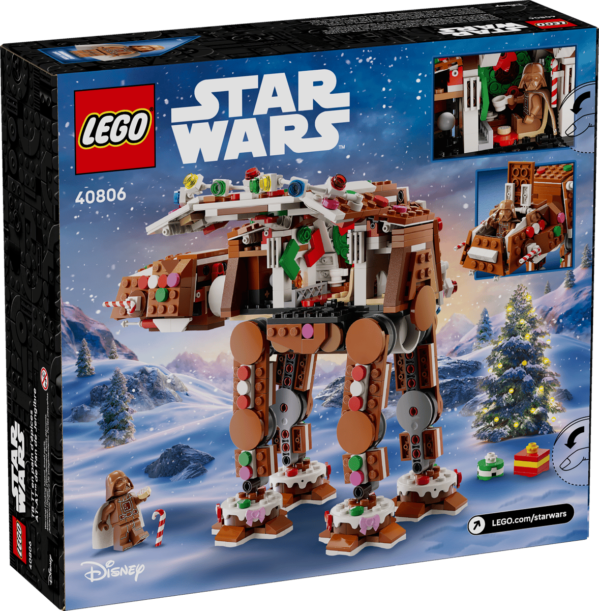 LEGO Gingerbread AT-AT Walker – Star Wars Holiday Building Set (Ages 10+, 557 Pieces) (40806)