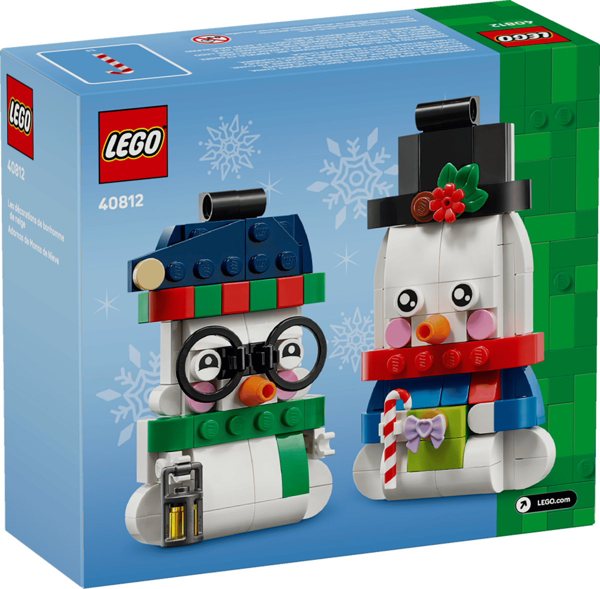 LEGO Snowman Ornaments – Holiday Christmas Hanging Ornament Building Set (Ages 7+, 154 Pieces) (40812)