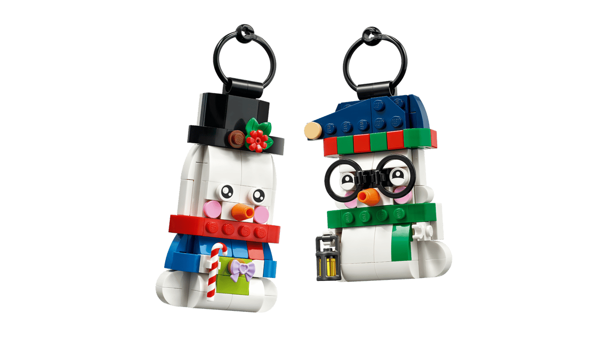 LEGO Snowman Ornaments – Holiday Christmas Hanging Ornament Building Set (Ages 7+, 154 Pieces) (40812)