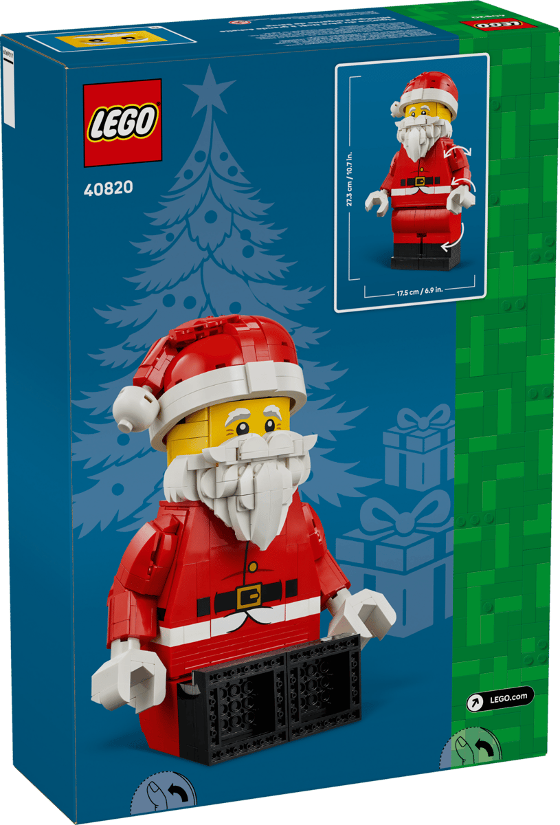 LEGO Up-Scaled Santa Minifigure – Giant Buildable Santa Display Set for Adults (Ages 18+, 528 Pieces) (40820)