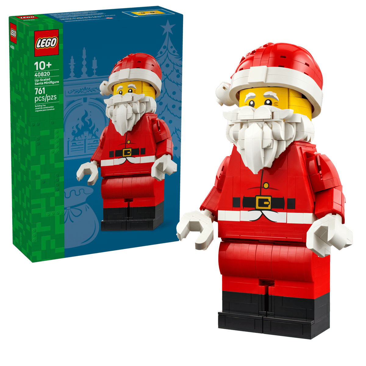 LEGO Up-Scaled Santa Minifigure – Giant Buildable Santa Display Set for Adults (Ages 18+, 528 Pieces) (40820)
