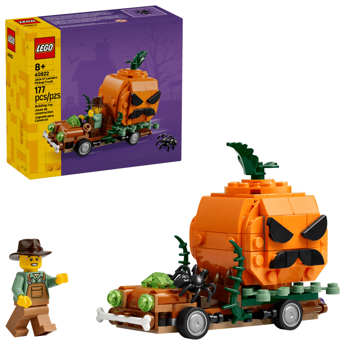 LEGO Seasons and Occasions Jack-O'-Lantern Pickup Truck (40822) | Seasons and Occasions Building Set for Ages 6+