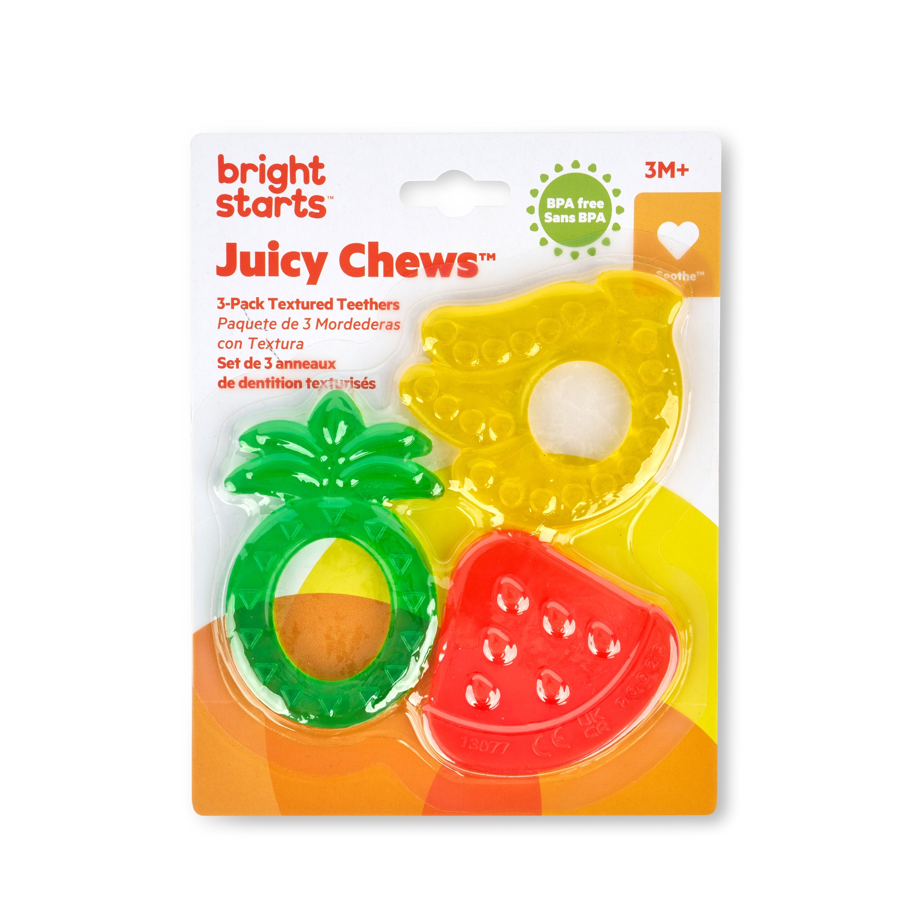 Bright Starts Juicy Chews 3-Pack Textured Teethers