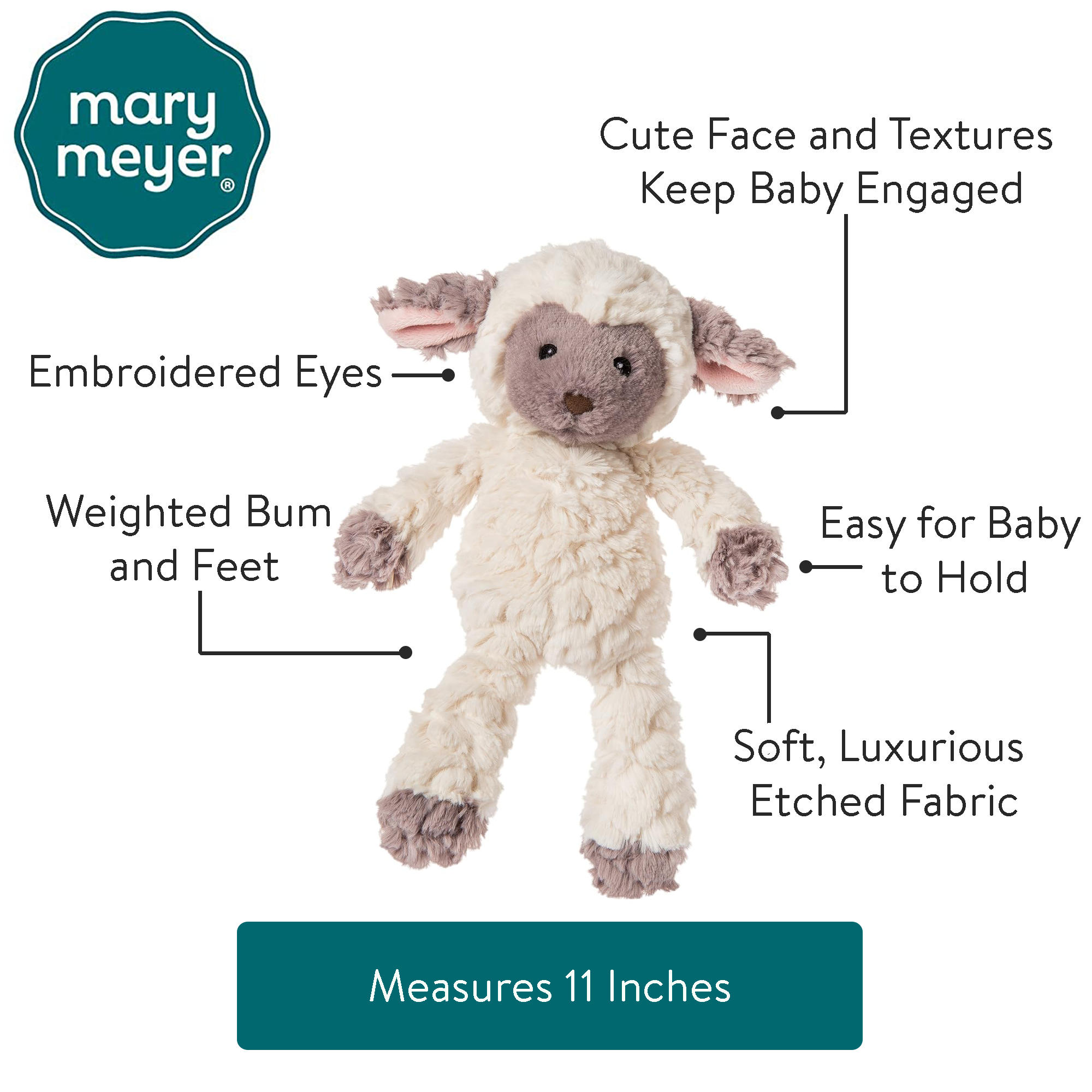 Mary Meyer Putty Nursery Lamb 11" – Ultra-Soft Stuffed Baby Lamb Plush