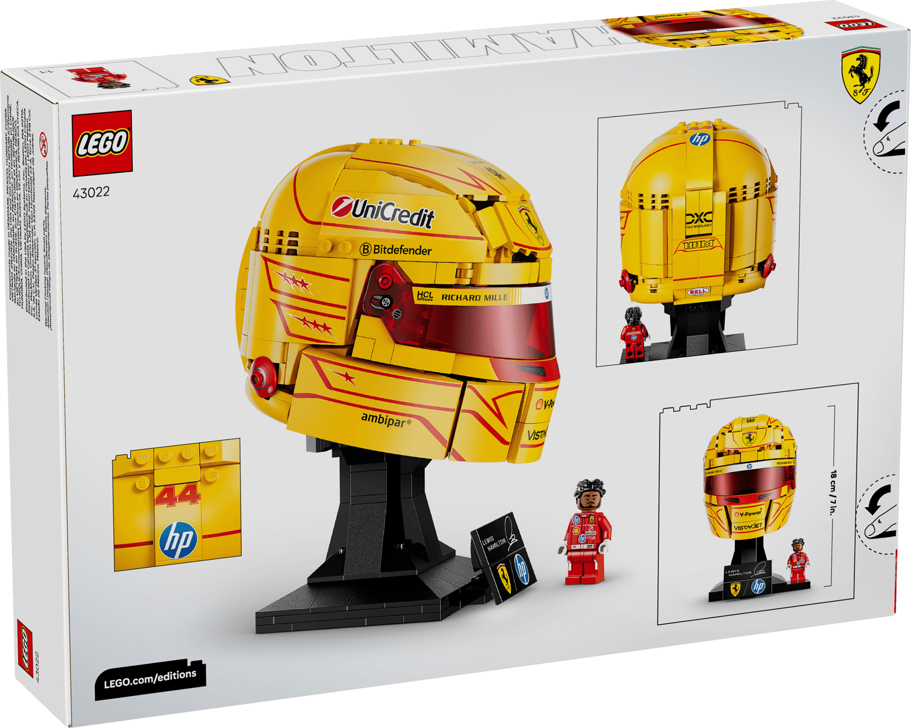 LEGO Editions Scuderia Ferrari HP Lewis Hamilton Helmet [43022]