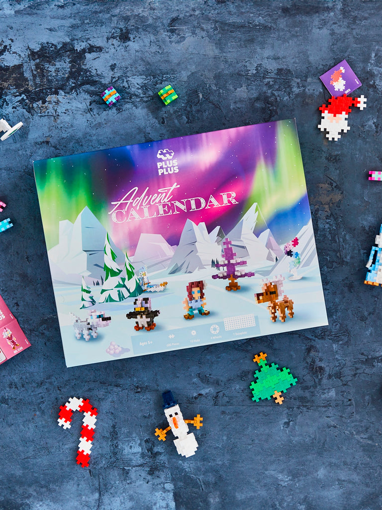 Plus Plus Advent Calendar 2026 – Santa's Northern Lights Adventure 600-Piece Holiday Countdown (Ages 5+)