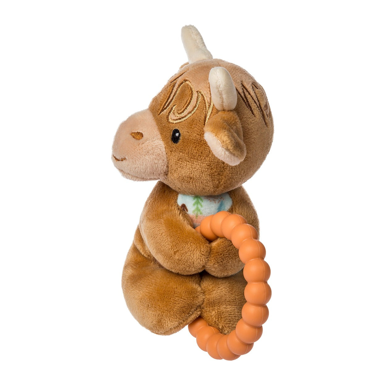 Mary Meyer Hetty Highland Cow Teether Rattle – Soft Baby Cow Sensory Teether
