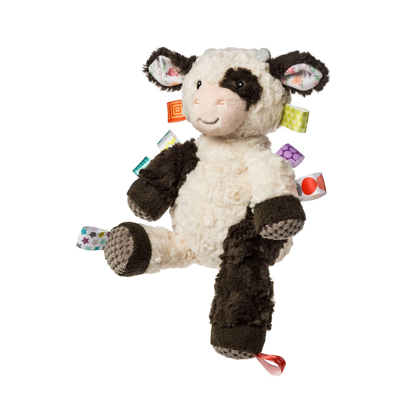 Mary Meyer Taggies Buttercup Cow 8" Soft Toy – Tag-Textured Sensory Plush for Babies