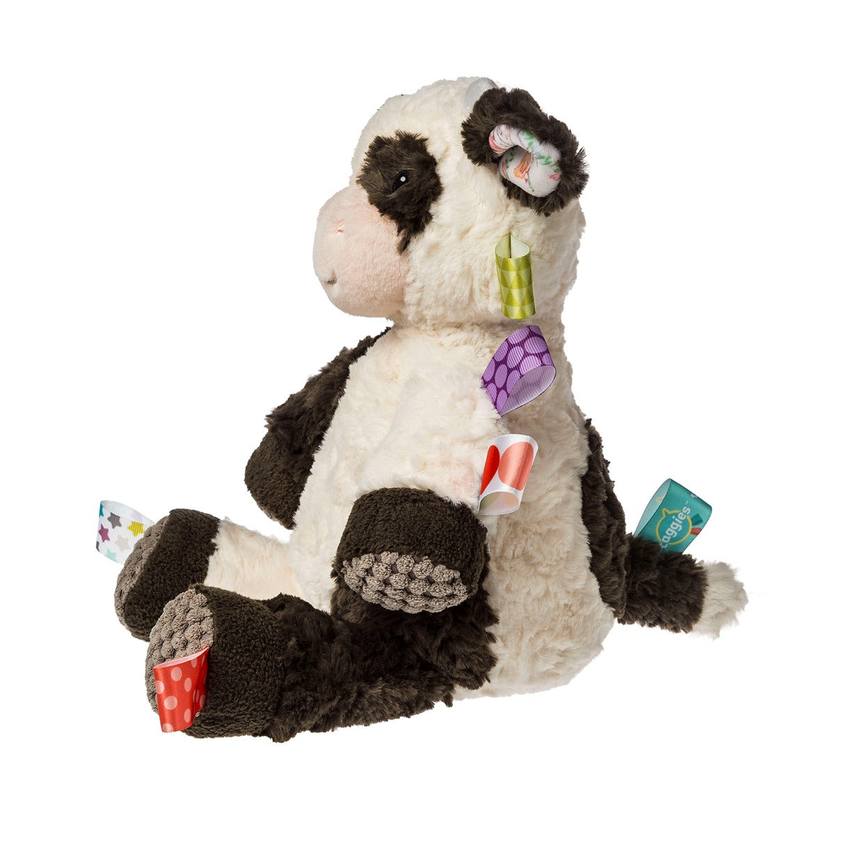 Mary Meyer Taggies Buttercup Cow 8" Soft Toy – Tag-Textured Sensory Plush for Babies