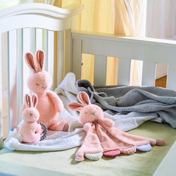 Mary Meyer Sweet Dreams Bunny Teether Rattle 6" – Soft Baby Bunny Sensory Teether