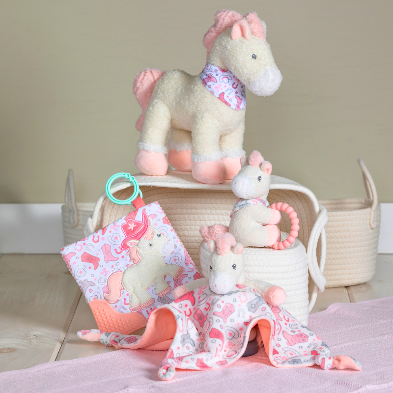 Mary Meyer Giddy Up Pony Teether Rattle 5" – Soft Baby Pony Sensory Teether