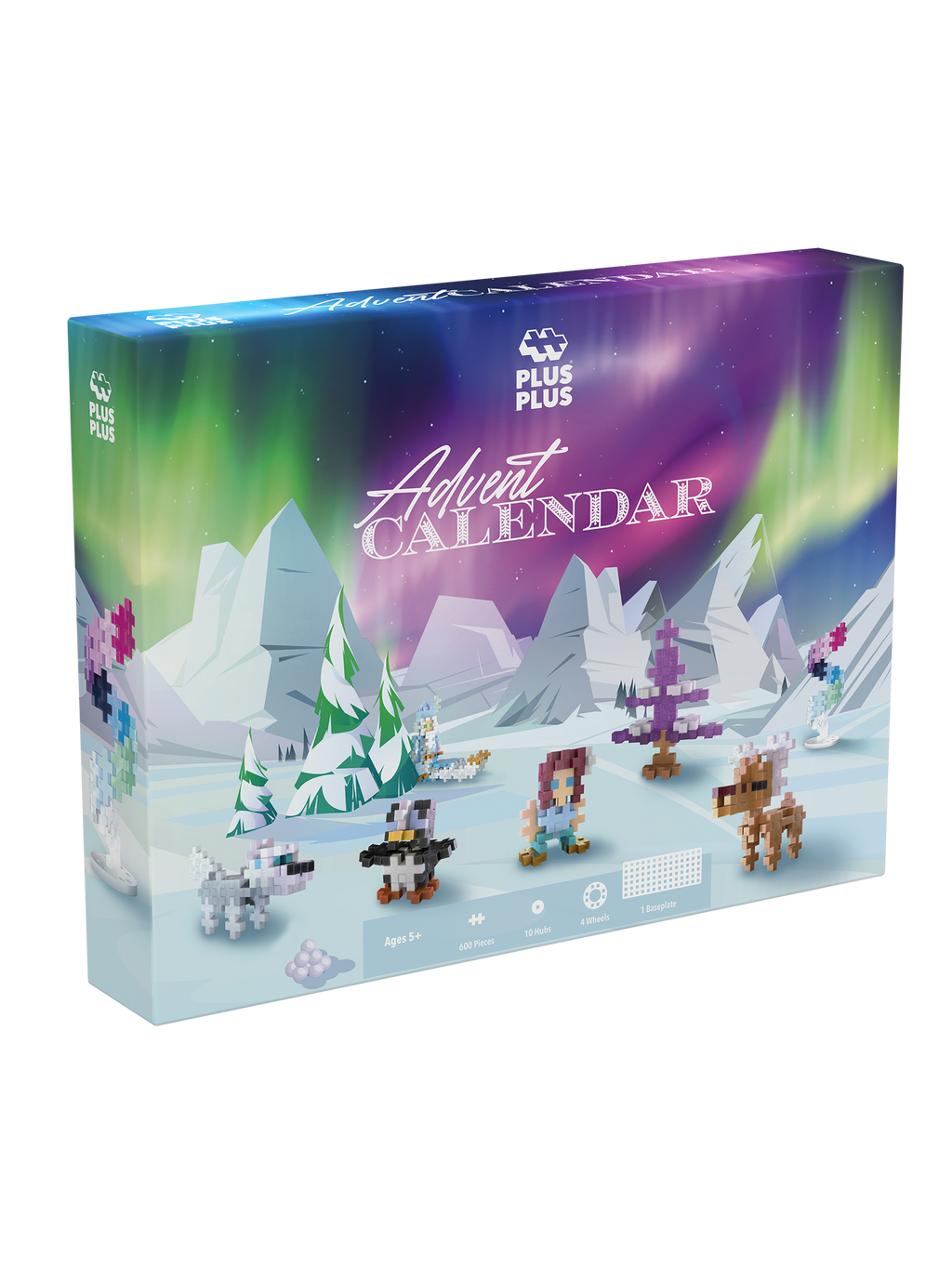 Plus Plus Advent Calendar 2026 – Santa's Northern Lights Adventure 600-Piece Holiday Countdown (Ages 5+)