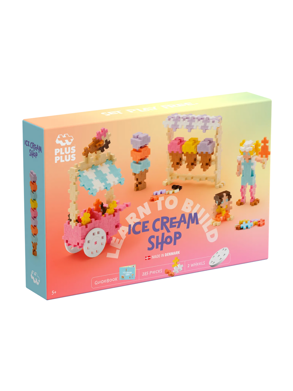 Plus Plus Learn to Build Ice Cream Shop – 275-Piece Creative Building Set with Idea Guidebook (Ages 5+)