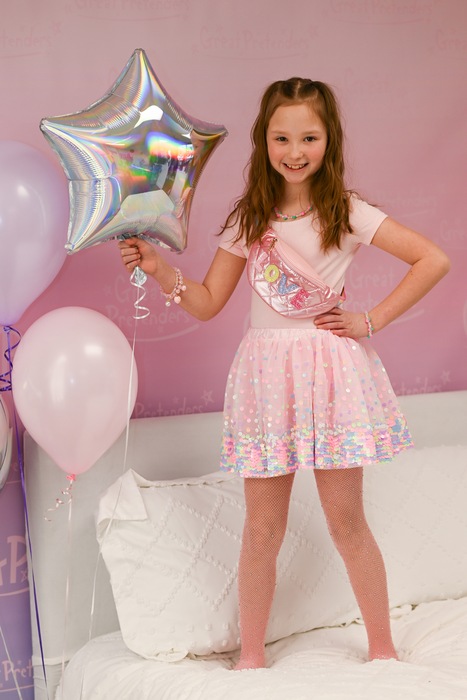 Great Pretenders Party Fun Sequins Skirt, Pink/Neon, Size 4-6