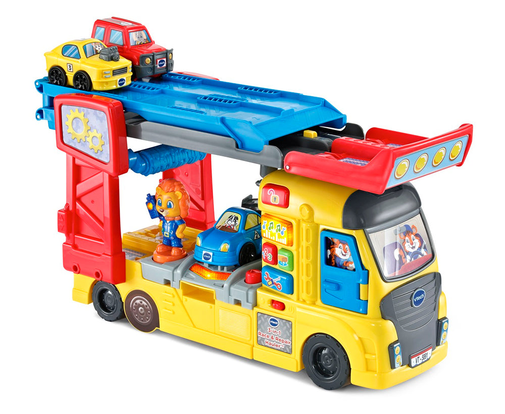 VTech® 3-in-1 Race & Repair Hauler™/VTech Maxi camion transporteur Mécano Animo