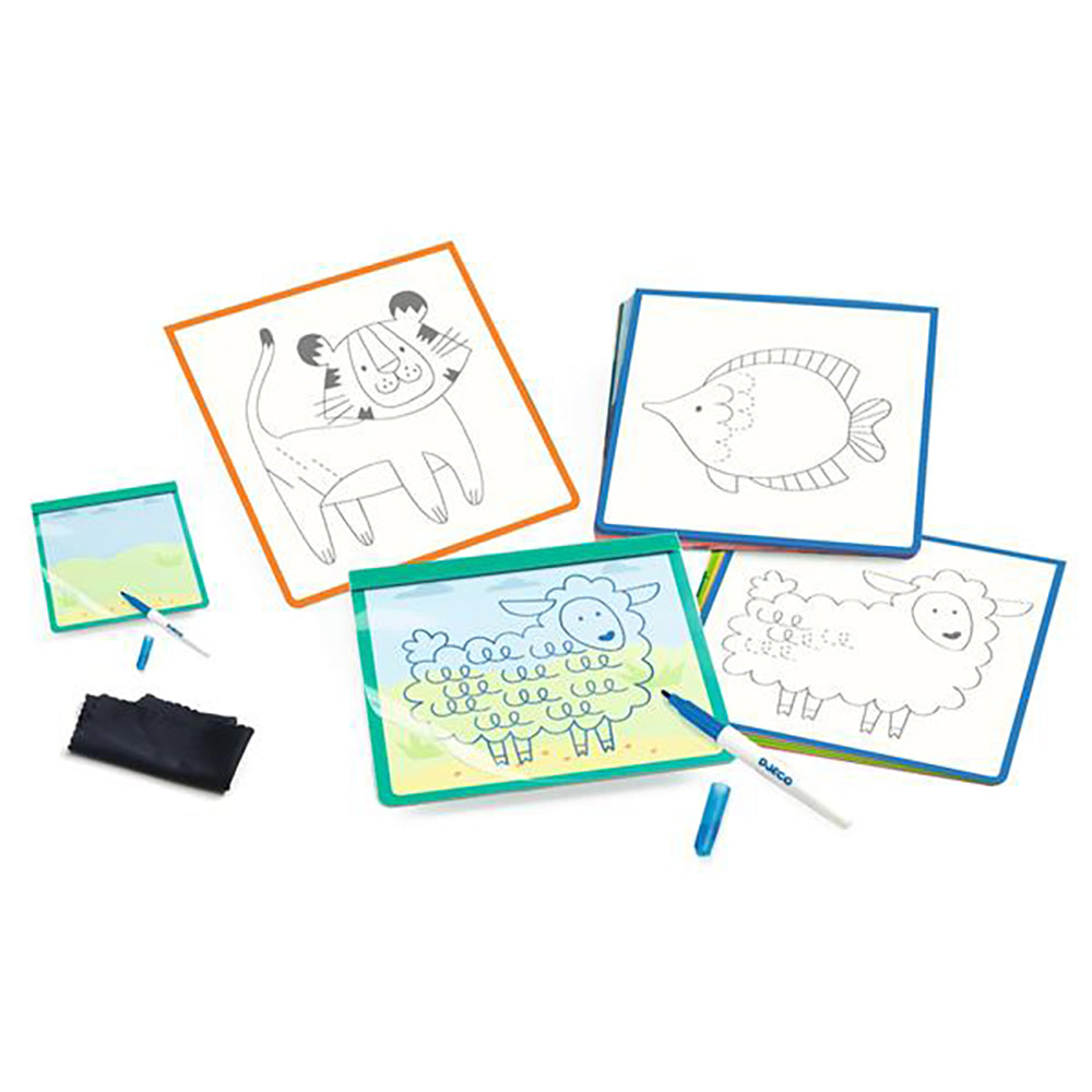 Djeco Animographe – Wipe-Clean Animal Tracing & Pre-Writing Skills Board (Ages 3+)