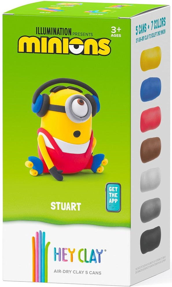 Hey Clay Stuart Minion 5-Can Air-Dry Clay Kit – Sculpt Stuart from Despicable Me (Ages 3+)