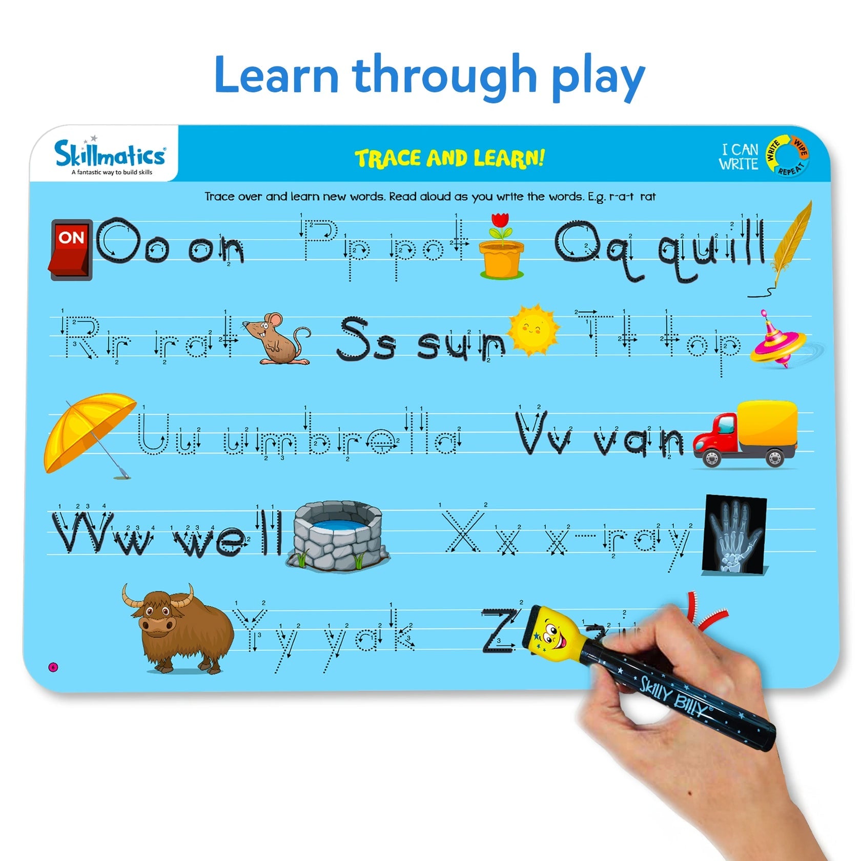 Skillmatics Write & Wipe: I Can Write – Reusable Educational Writing Activity