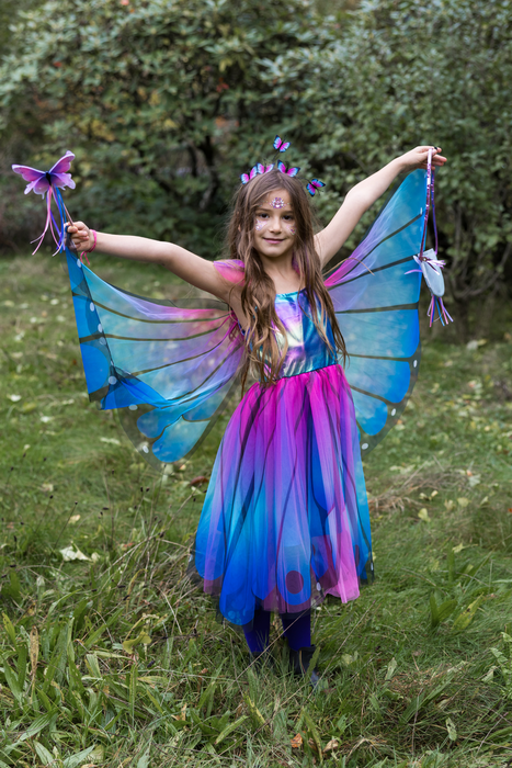 Great Pretenders Butterfly Twirl Dress & Wings, Blue/Purple, Size 5-6