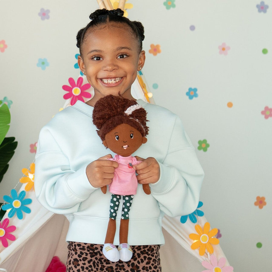Manhattan Toy Groovy Girls Saige Soft Doll – 13" Posable Fashion Doll with Stylable Black Hair & Magnetic Hands (Ages 3+)