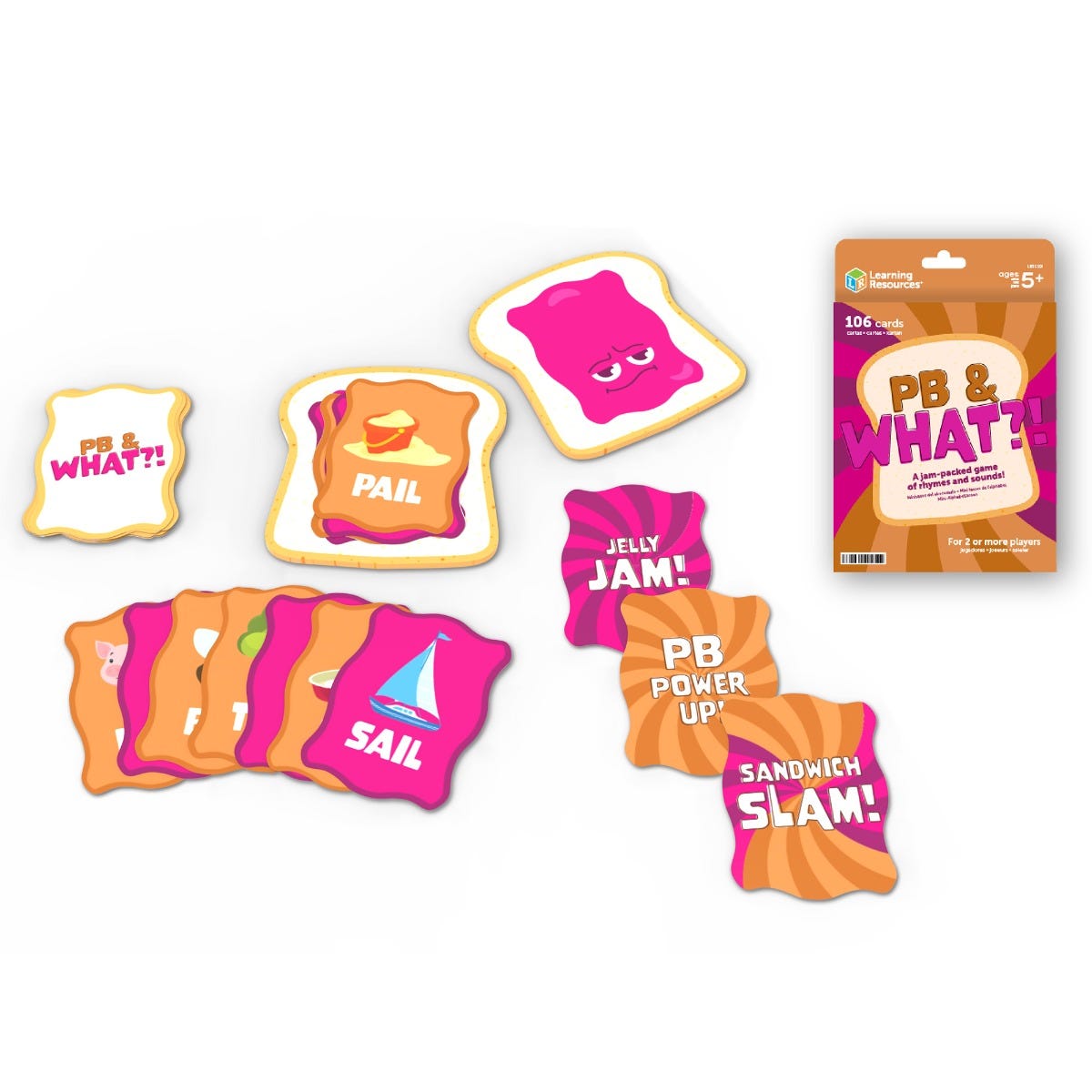 Learning Resources PB & What?! Rhyming Word Card Game – Language & Phonics Game (Ages 5+)