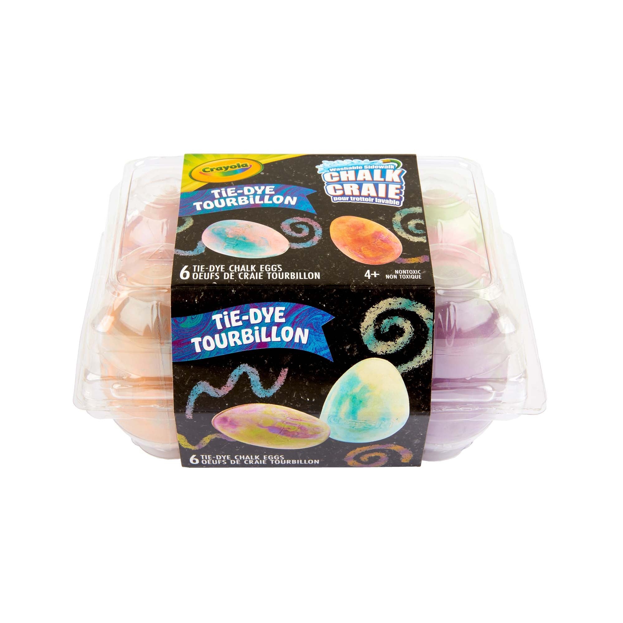 Crayola 6ct Tie Dye Washable Sidewalk Chalk(Egg Shaped)