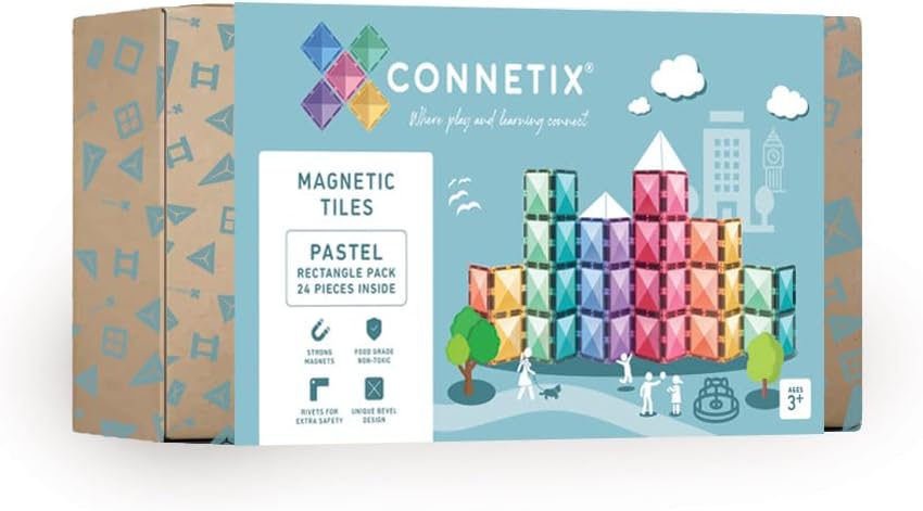 Connetix Pastel Rectangle Pack (24 Pieces)