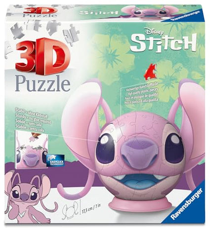 Ravensburger 3D Stitch Angel Ball Puzzle with Ears – Disney Lilo & Stitch Display Puzzle (Ages 8+)
