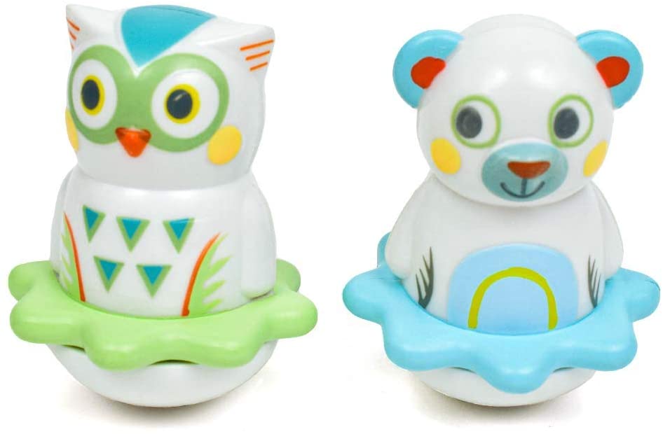 Djeco BabyMusic – Wooden Wind-Up Musical Box with Dancing Bear & Owl (Ages 12m+)