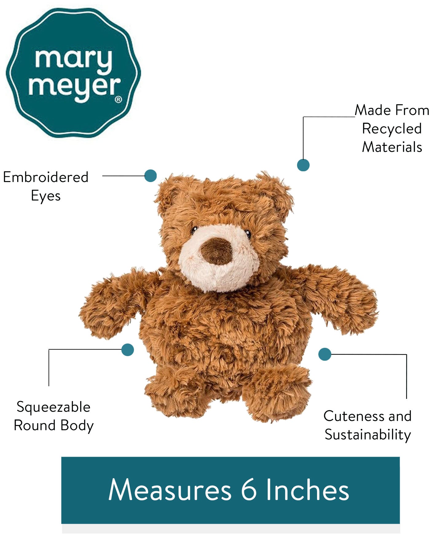 Mary Meyer Recycled Again Sprouts Teddy Bear – Eco-Friendly Stuffed Animal from Recycled Materials