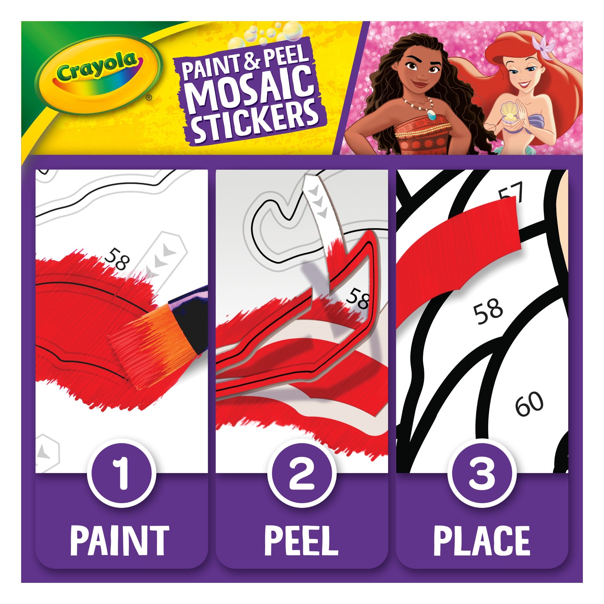 Crayola Paint and Peel Mosaic Stickers, Disney Princess
