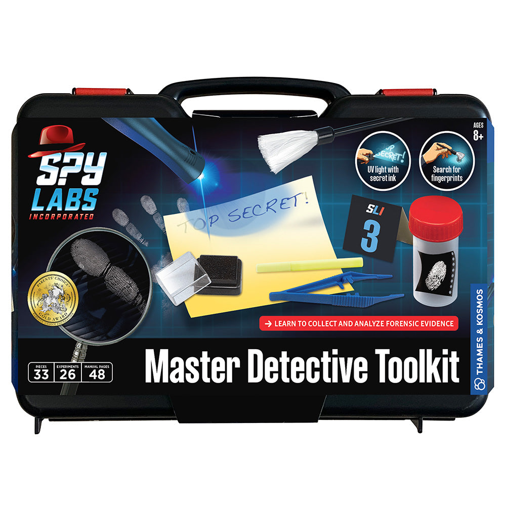Thames & Kosmos Spy Labs Master Detective Toolkit – Forensic Science Briefcase with 32-Page Experiment Book (Ages 8+)