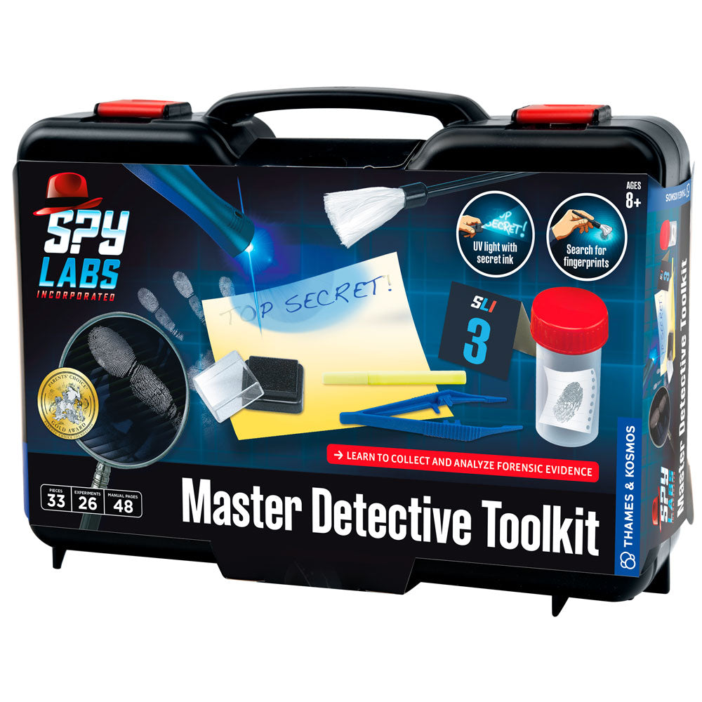 Thames & Kosmos Spy Labs Master Detective Toolkit – Forensic Science Briefcase with 32-Page Experiment Book (Ages 8+)