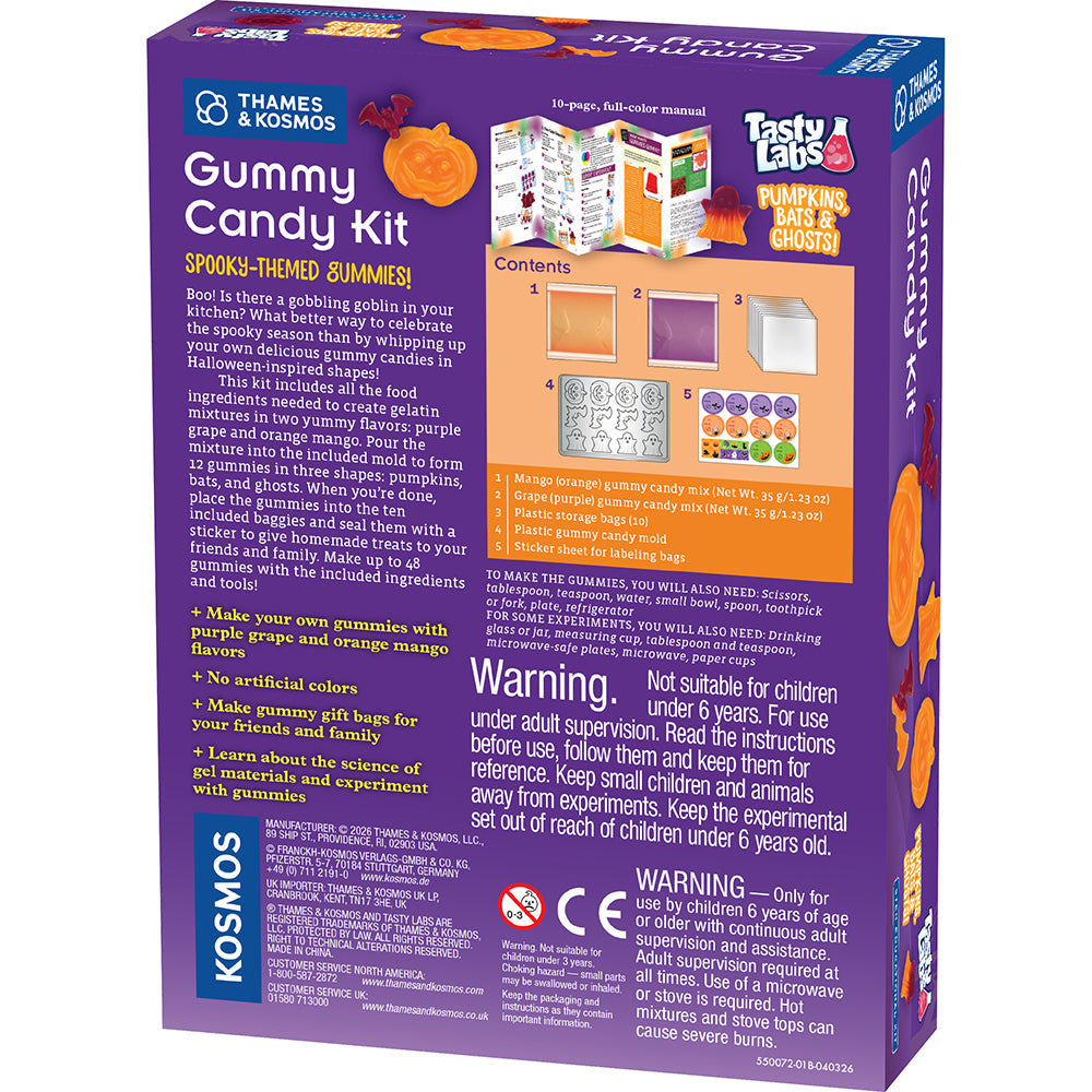 Thames & Kosmos Gummy Candy Making Kit – Pumpkins, Bats & Ghosts (Halloween)