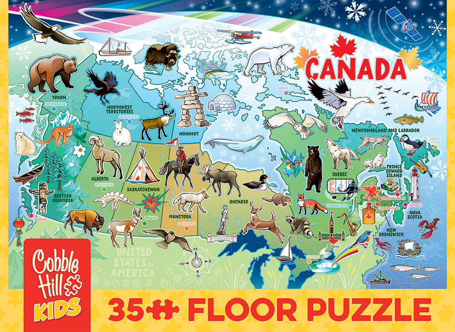 Cobble Hill Map of Canada Floor Puzzle (35 Pieces)