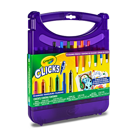 Crayola Clicks Carrying Case – Art Supply Organiser Case for Clicks Markers & Pens (Ages 5+)