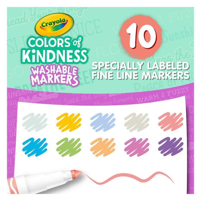 Crayola Colors Of Kindness Fine Line Markers (Pack Of 10)