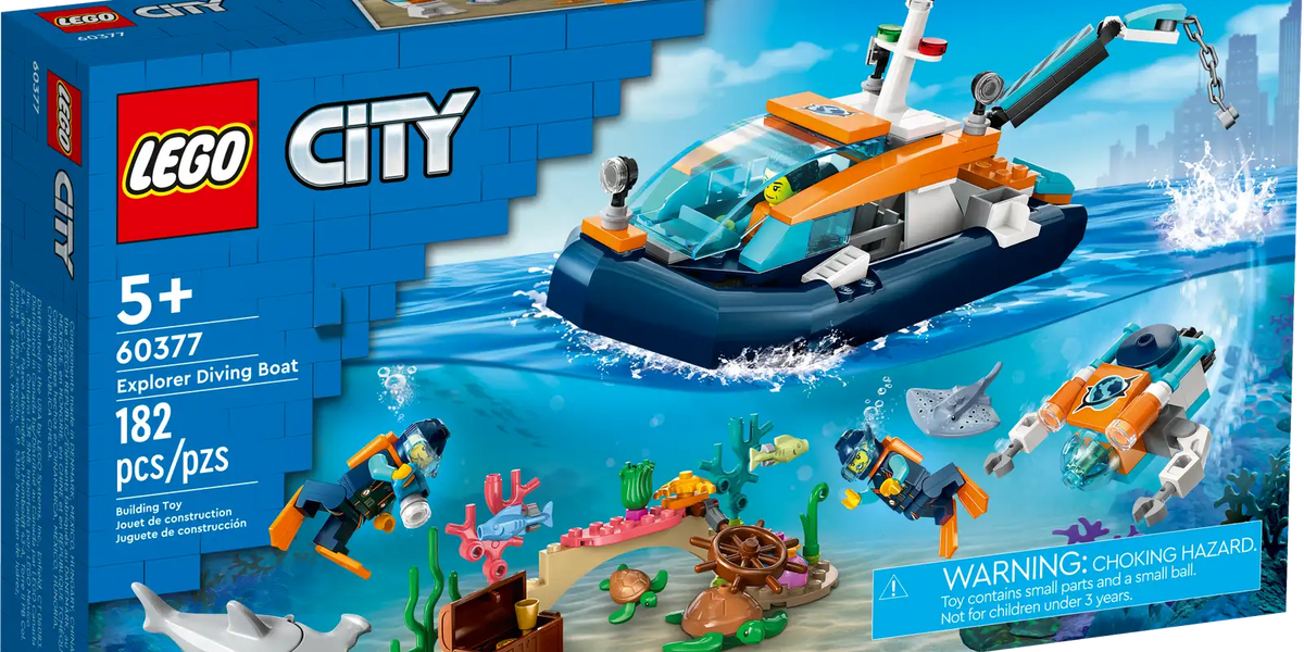 LEGO City Explorer Diving Boat 60377 Ocean Building Toy, Includes